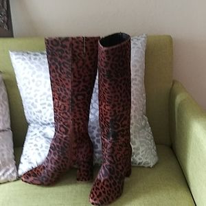 Leather and fur Late Night tall boots